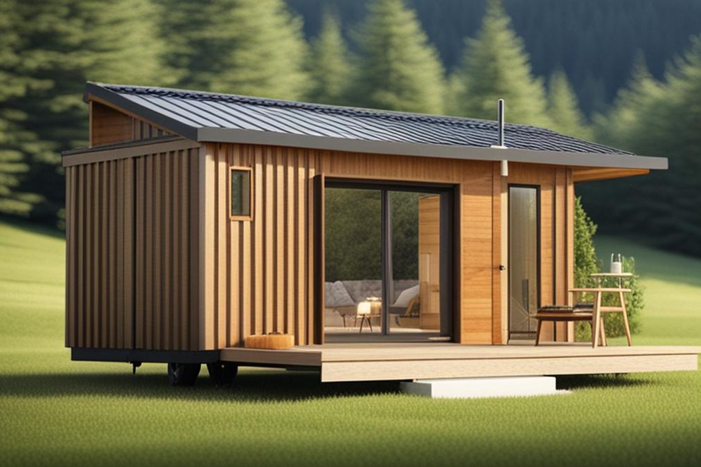 The featured image should be a photo of a beautiful and sustainable tiny house with a backdrop of na