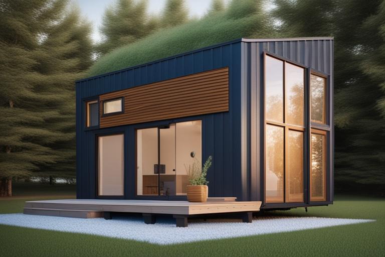 A featured image for this article could be a photo of a modern tiny house that incorporates sustaina