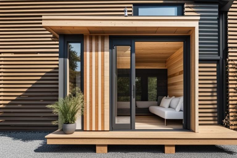 The featured image for this article could be a high-quality photograph of a modern tiny house exteri