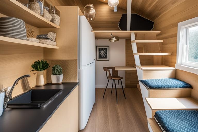 The featured image for this article should be a well-designed and organized tiny house interior. The