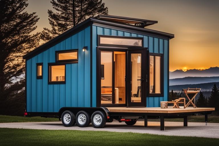 The featured image should contain a high-quality photograph of a completed tiny house on wheels. The