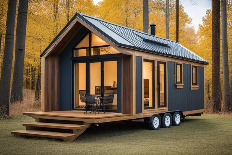 The image should contain a well-designed and aesthetically pleasing tiny house