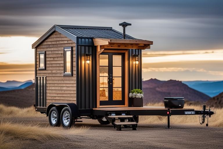 An image of a professionally built tiny house on a trailer