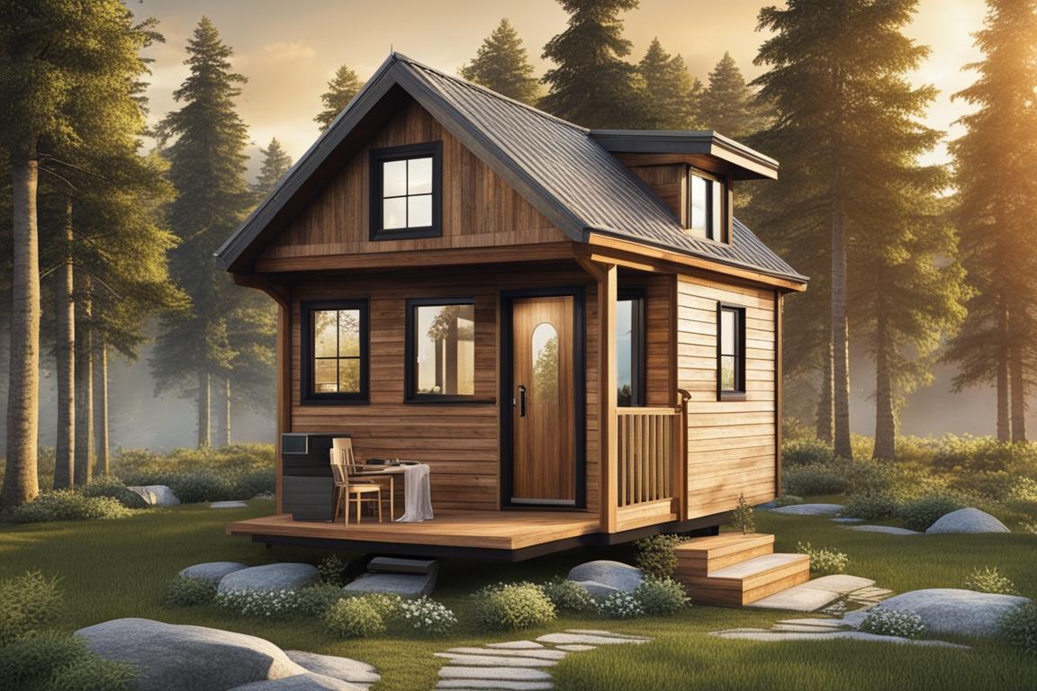 The featured image should contain a picturesque landscape with a tiny house nestled in the midst of