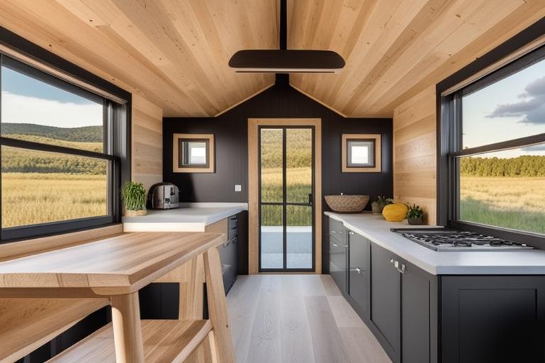 The featured image should contain a picturesque view of a well-designed and sustainable tiny house n