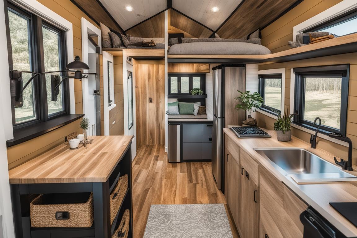 The featured image should depict a well-designed and organized tiny house floor plan