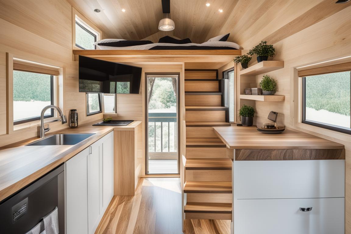 The featured image should showcase a well-designed and organized tiny house interior