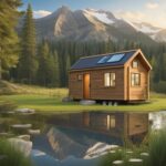 A picturesque image of a tiny house nestled in a serene natural setting