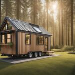 An image of a beautiful tiny house parked on a serene piece of land