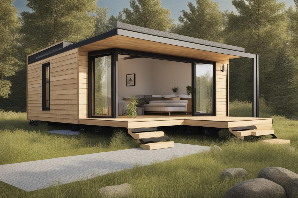 An image of a beautifully designed tiny house situated on rented land