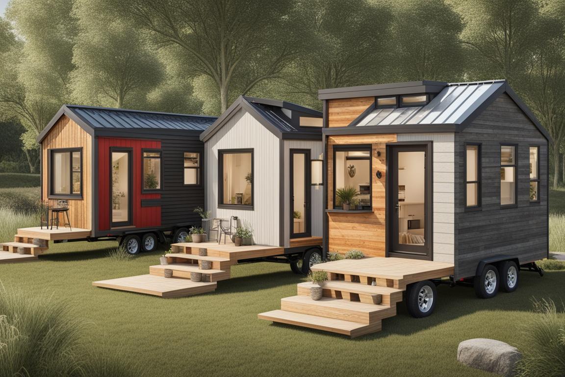 A group of diverse tiny houses parked on rented land