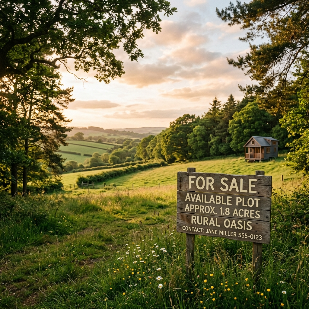 Rural land for sale with tiny house placement potential in a natural setting.