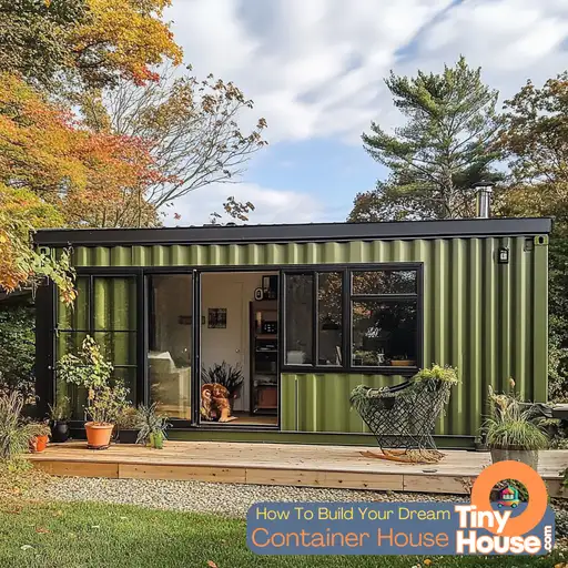 Infographic defining tiny houses, focusing on size, portability, and sustainable living benefits.