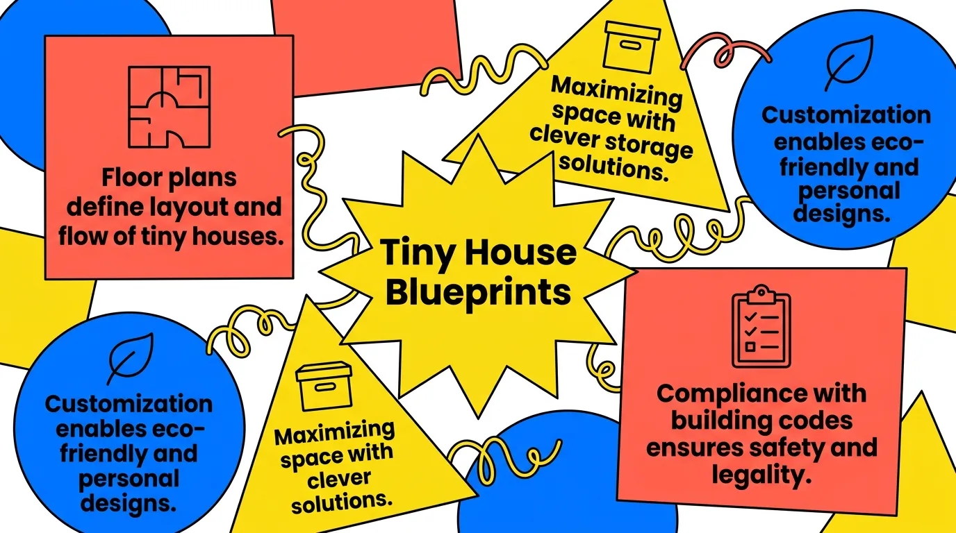 Infographic: Key aspects of tiny house blueprints visually summarized.