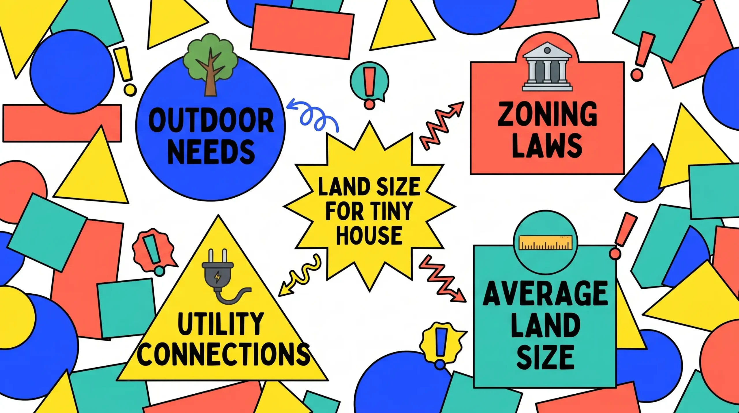 Infographic: Key factors influencing land size for tiny houses.