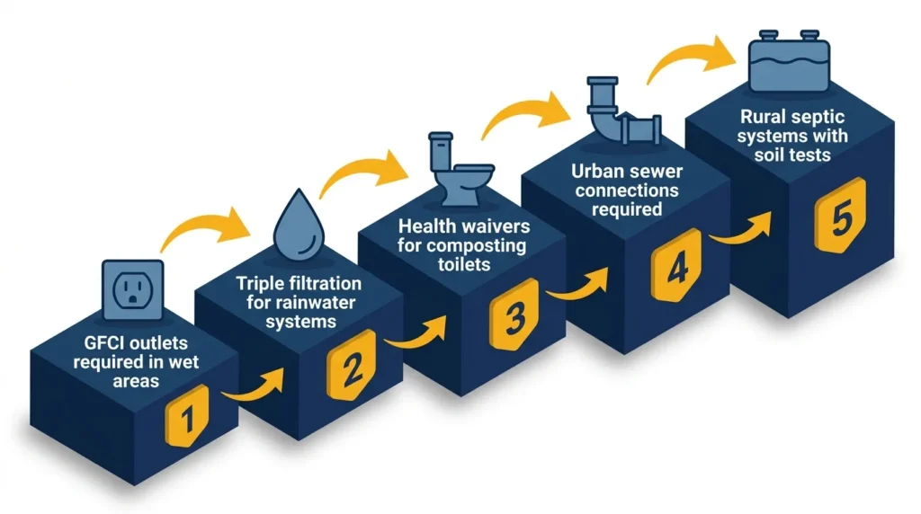 Infographic: Key steps for setting up utilities in tiny houses