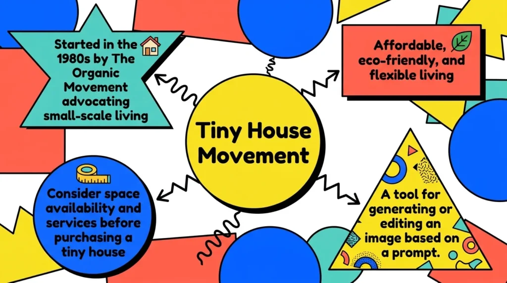 Infographic: Overview of the Tiny House Movement with benefits and connections