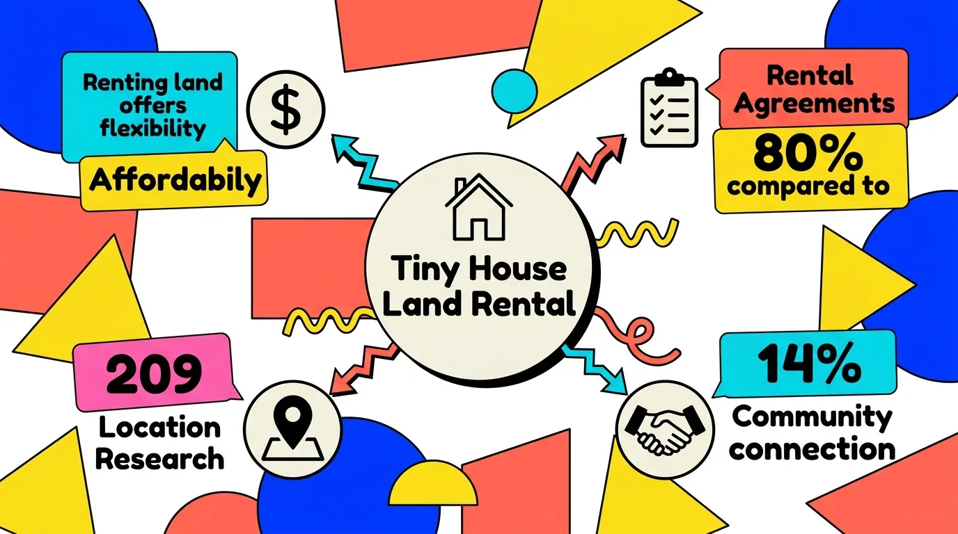Infographic: Overview of tiny house land rental benefits and considerations.