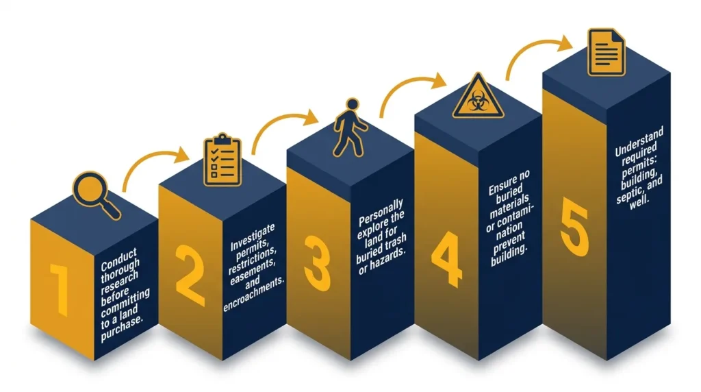 Infographic: Steps to avoid hidden costs when buying land.