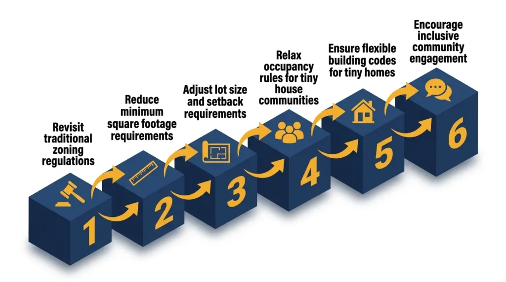Infographic: Steps to improve zoning laws for affordable tiny housing