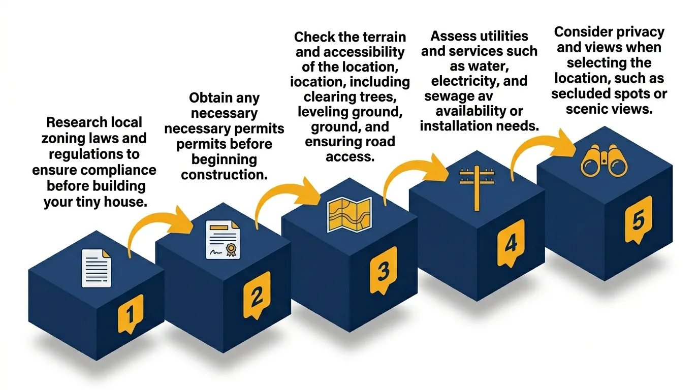 Infographic: Steps to legally place a tiny house on your own land.