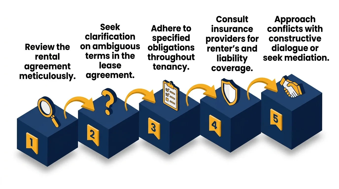 Infographic: Steps to secure and manage tiny house land rentals effectively.